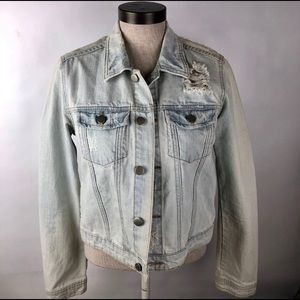 Denim Distressed Jean Jacket